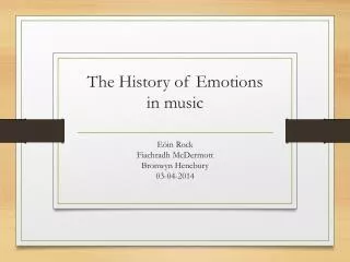 The History of Emotions in music