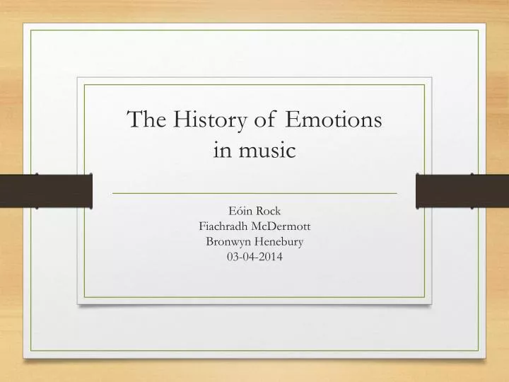 the history of emotions in music