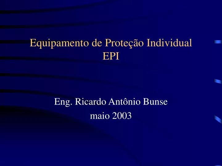 equipamento de prote o individual epi
