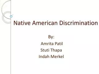 Native American Discrimination