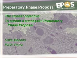 Preparatory Phase Proposal