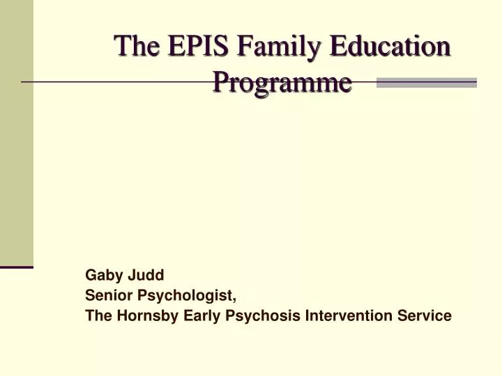 the epis family education programme