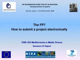 The FP7 How to submit a project e lectronically
