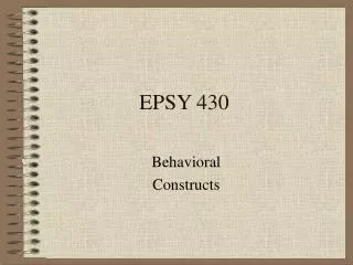 EPSY 430