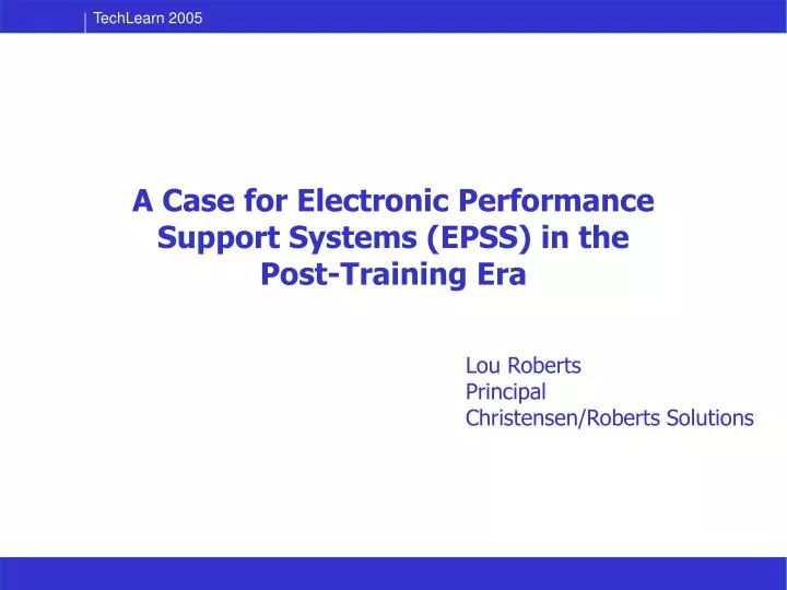 a case for electronic performance support systems epss in the post training era