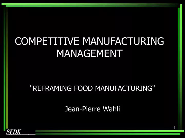 competitive manufacturing management