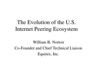 The Evolution of the U.S. Internet Peering Ecosystem