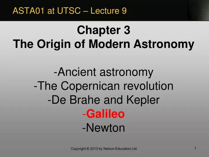 asta01 at utsc lecture 9