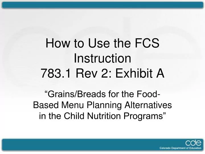 how to use the fcs instruction 783 1 rev 2 exhibit a