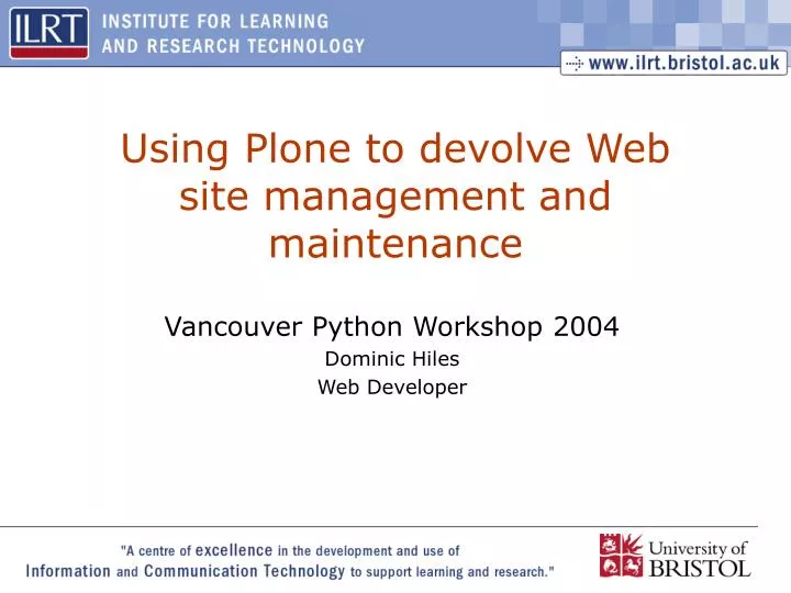 using plone to devolve web site management and maintenance
