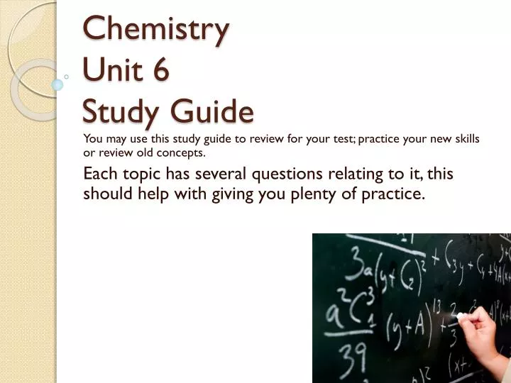 chemistry unit 6 study guide