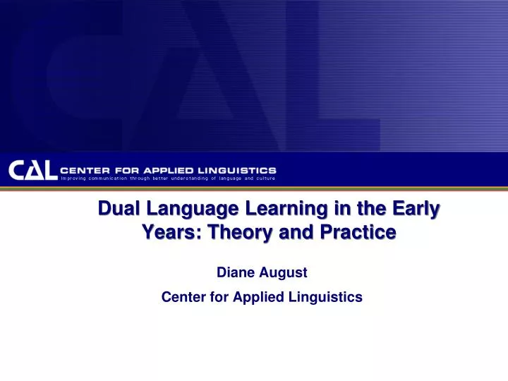 dual language learning in the early years theory and practice