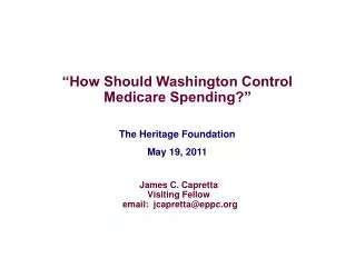 The Heritage Foundation May 19, 2011