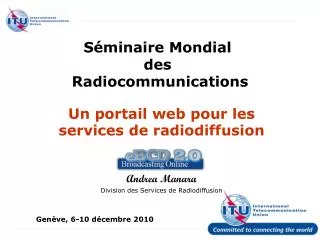 s minaire mondial des radiocommunications