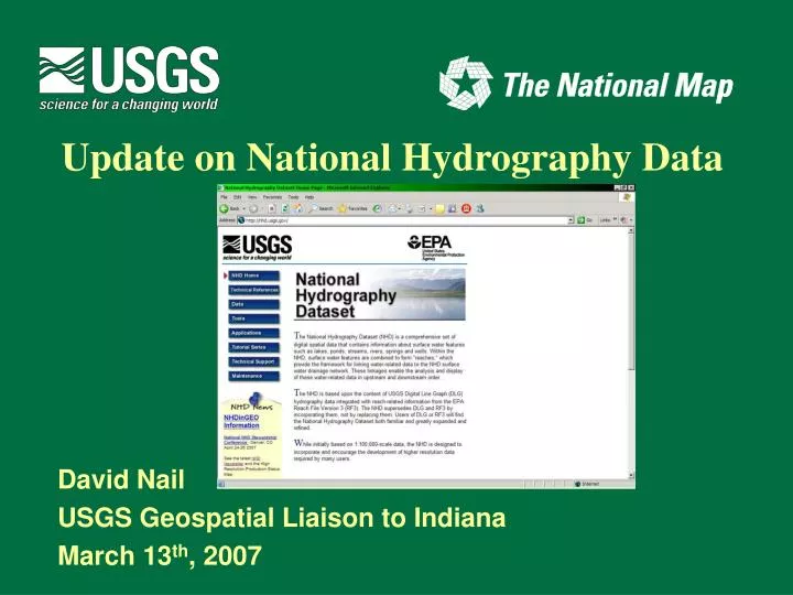 david nail usgs geospatial liaison to indiana march 13 th 2007