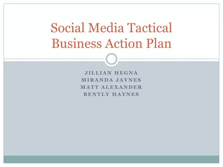 social media tactical business action plan