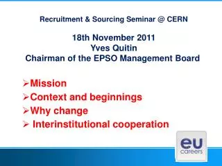 Recruitment &amp; Sourcing Seminar @ CERN