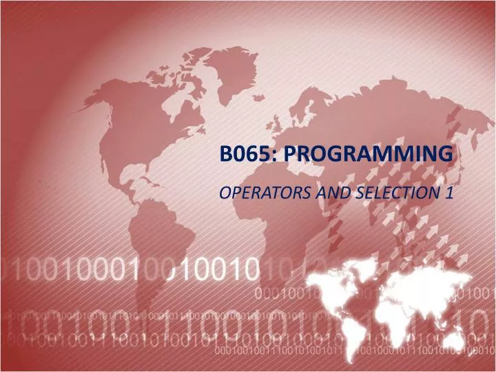 b065 programming