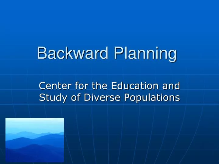 backward planning