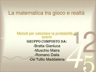 la matematica tra gioco e realt