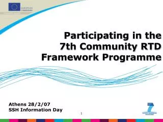 Participating in the 7th Community RTD Framework Programme