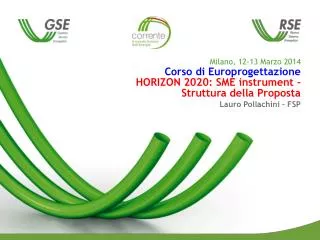 Preparare una Proposta sotto Horizon 2020