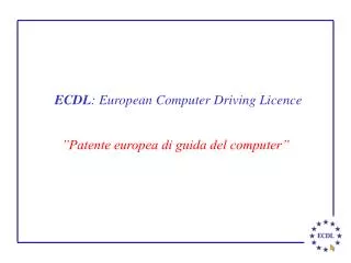 ecdl european computer driving licence