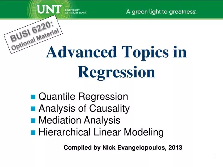 advanced topics in regression