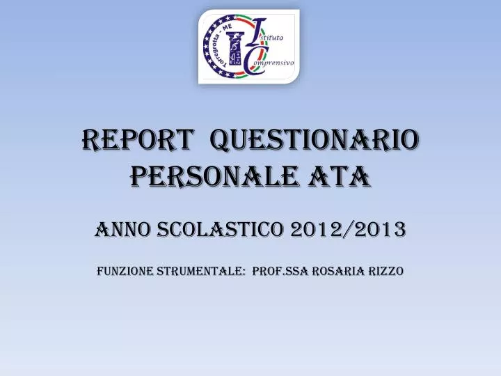 report questionario personale ata