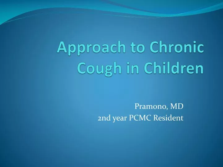 approach to chronic cough in children