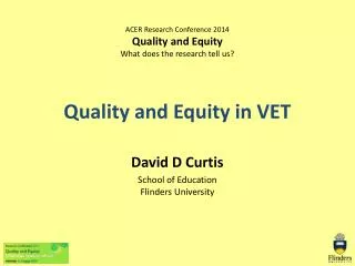 Quality and Equity in VET