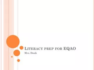 Literacy prep for EQAO