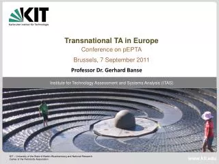 Transnational TA in Europe Conference on pEPTA Brussels, 7 September 2011