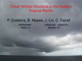 Cloud Vertical Structure in the Eastern Tropical Pacific