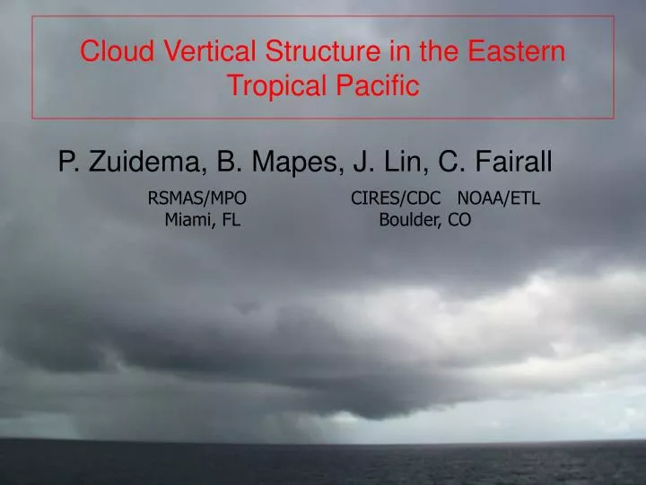cloud vertical structure in the eastern tropical pacific