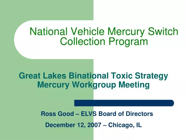 national vehicle mercury switch collection program