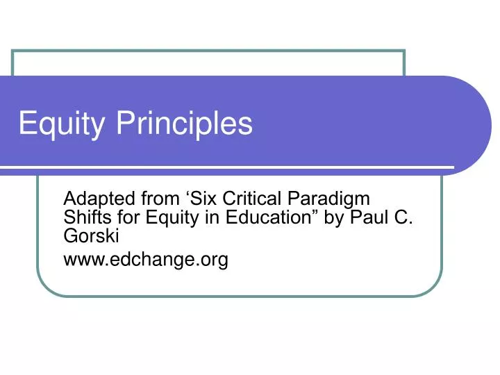 equity principles