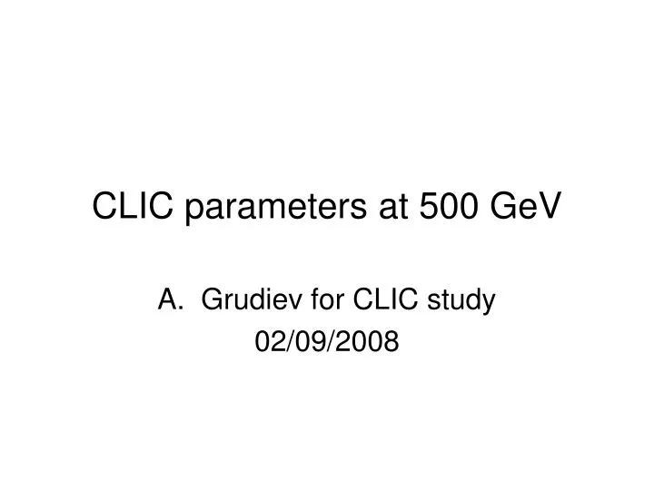 clic parameters at 500 gev