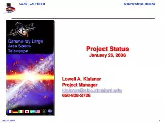 Project Status January 26, 2006