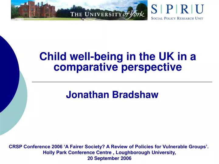 child well being in the uk in a comparative perspective