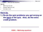 SWBAT… solve two-step equations - slide 1