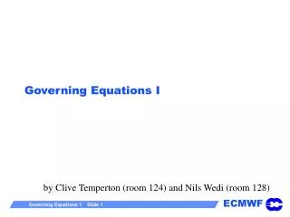 Governing Equations I