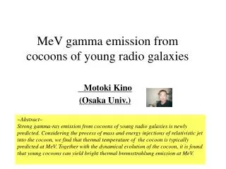 MeV gamma emission from cocoons of young radio galaxies