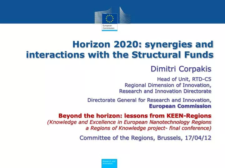 horizon 2020 synergies and interactions with the structural funds