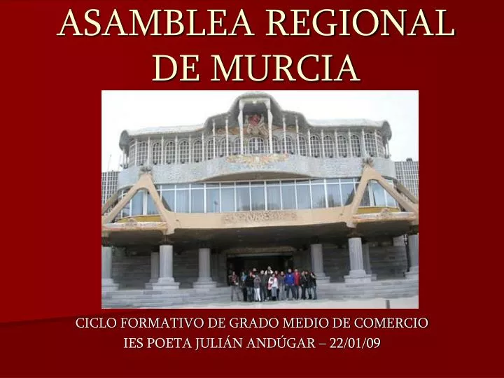 visita a la asamblea regional de murcia