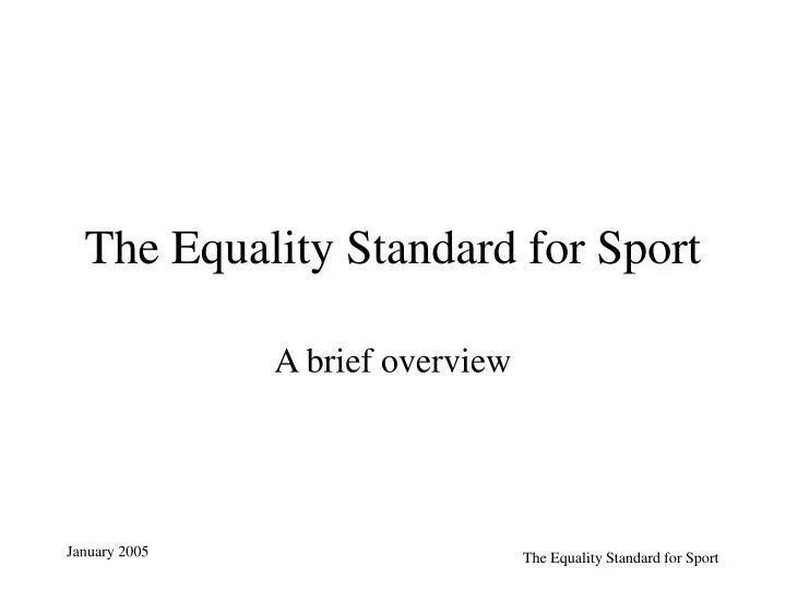 the equality standard for sport