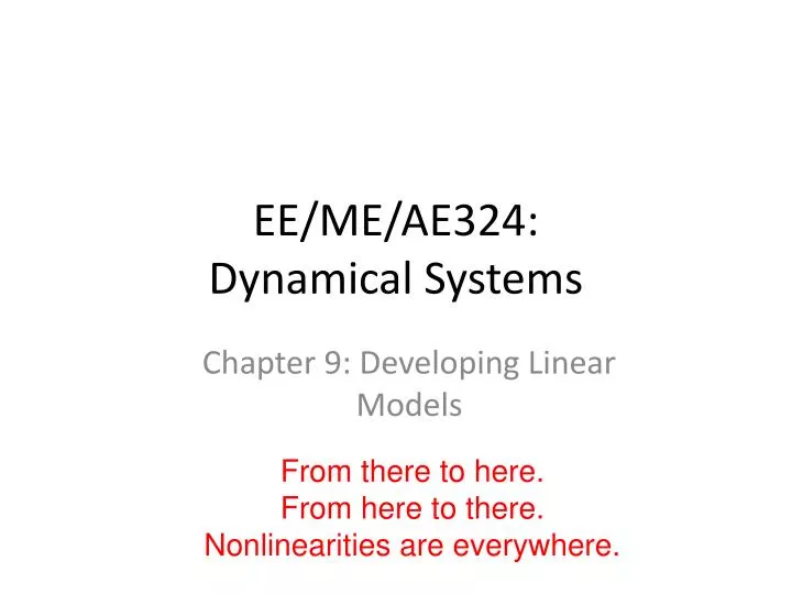 ee me ae324 dynamical systems