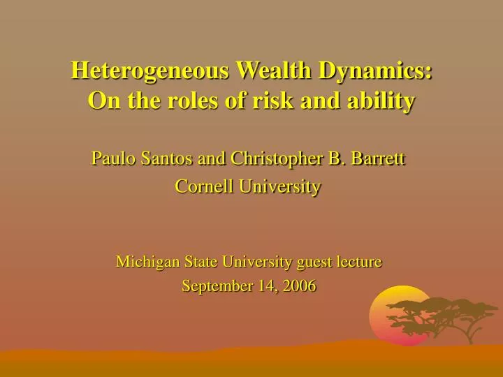 heterogeneous wealth dynamics on the roles of risk and ability