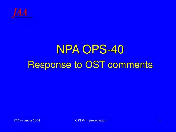 npa ops 40 response to ost comments