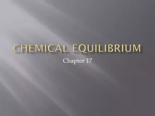 Chemical equilibrium